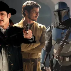 Pedro Pascal w westernowym kapeluszu, w stroju z serialu i jako Mandalorianin. Jego filmy, seriale i programy to wszechstronny talent.