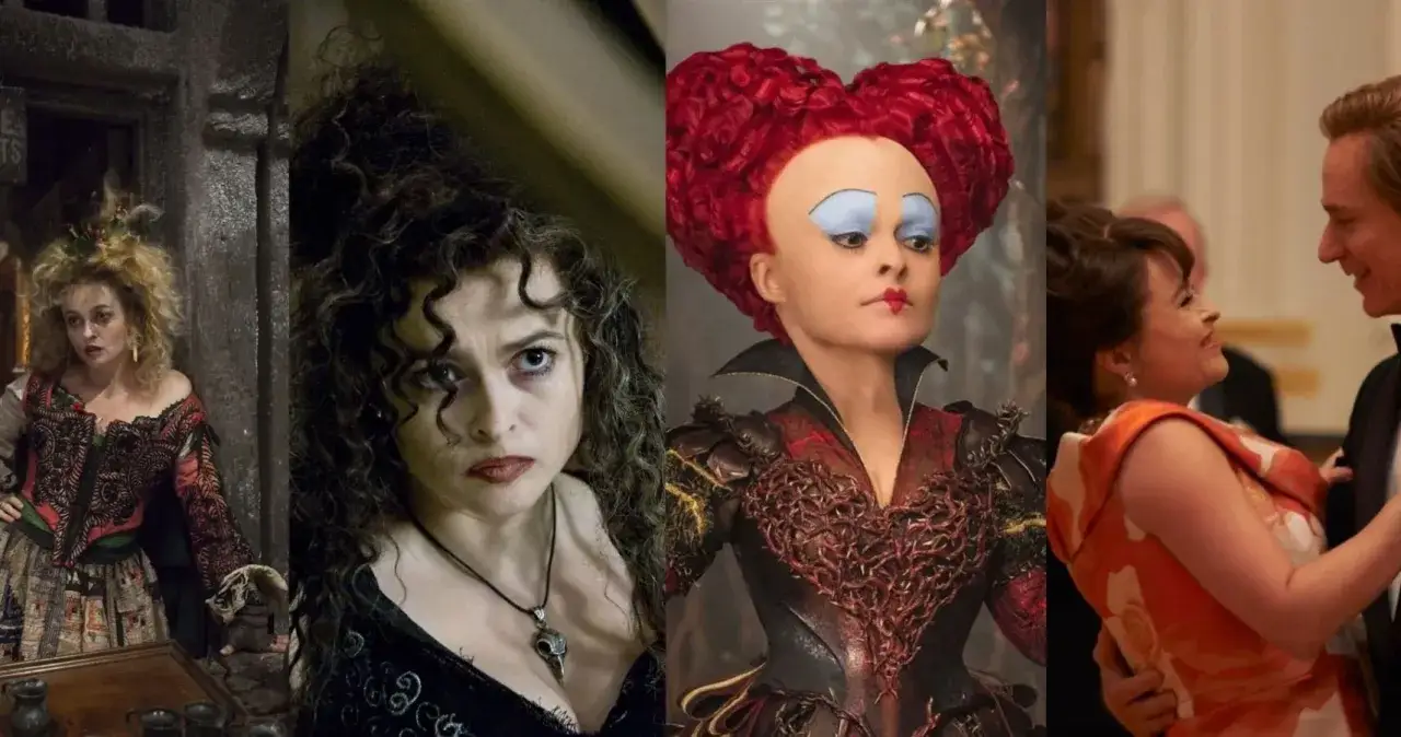Helena Bonham Carter w filmach: jako Bellatrix Lestrange, Szalona Królowa i na balu.