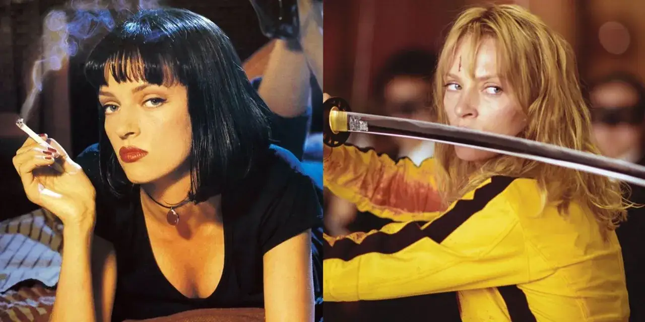 Uma Thurman w kultowych rolach: Mia Wallace z papierosem i Panna Młoda z mieczem. Ikony kina.