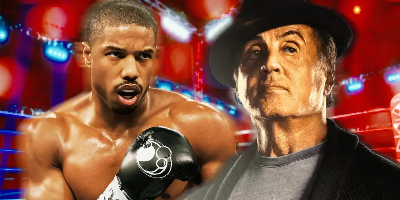 Michael B. Jordan jako Adonis Creed i Sylvester Stallone jako Rocky Balboa w dynamicznym kadrze, zapowiadającym kolejną odsłonę serii rocky 7.