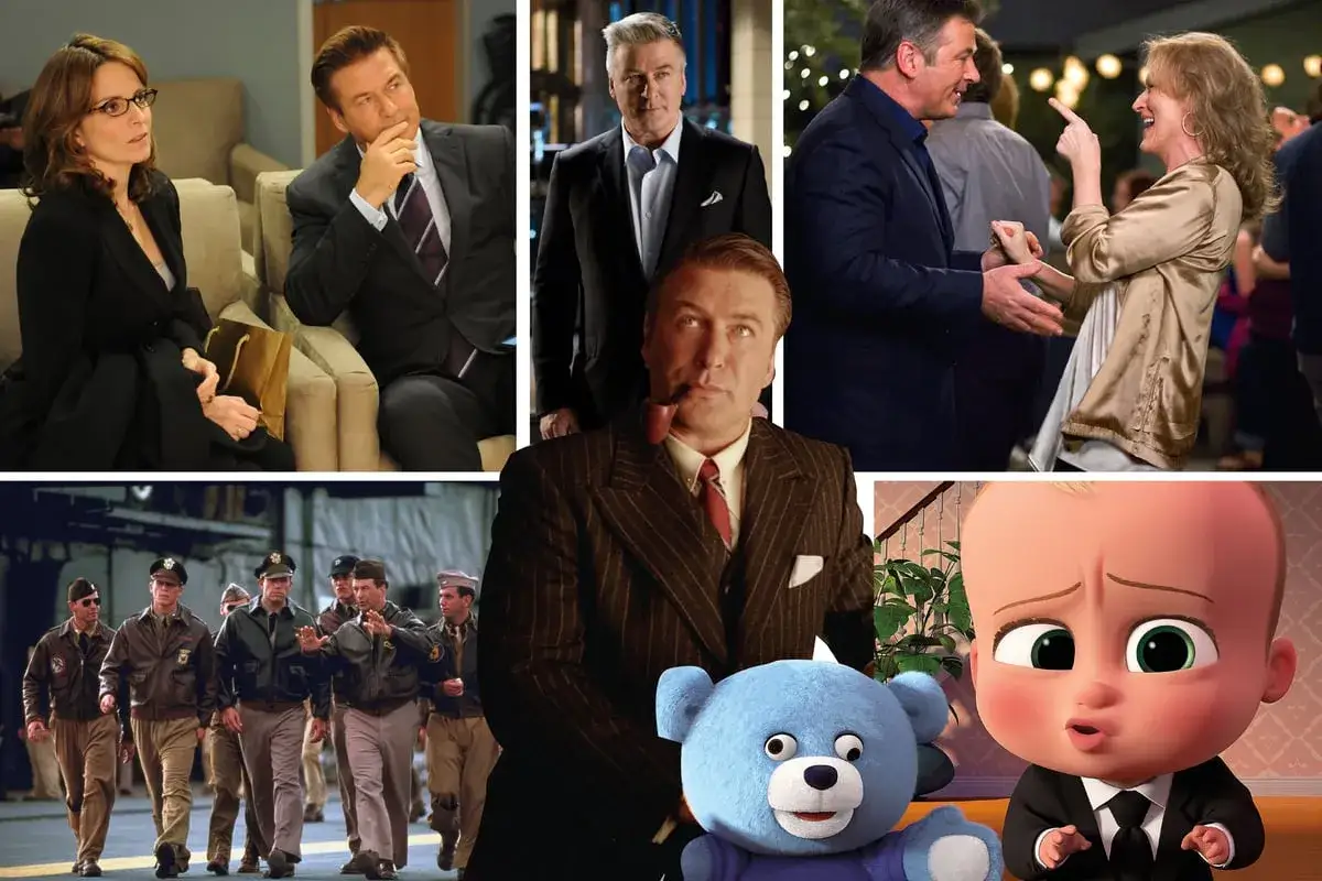 Alec Baldwin w różnych rolach, od dramatycznych po animowane. Jego filmy to bogactwo gatunków.